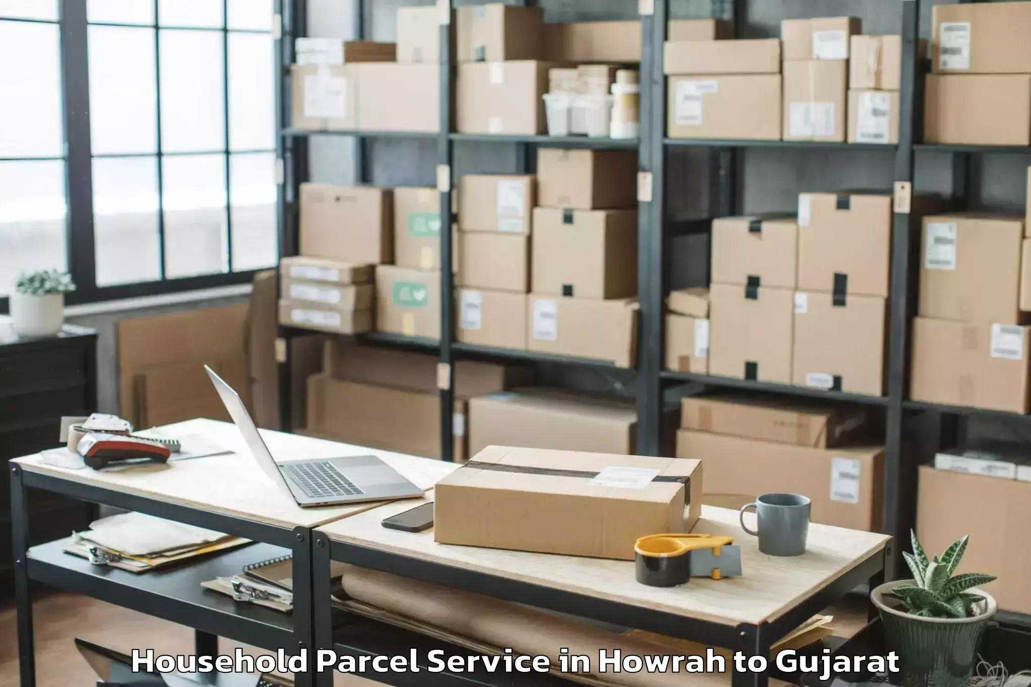 Book Howrah to Jhagadia Household Parcel